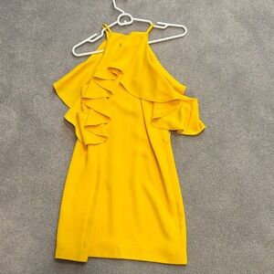 Trina Turk Vibrant Yellow Ruffle Mini Dress